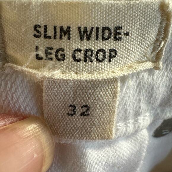 Madewell Slim Wide-Leg Crop Jeans in Pure High Rise Button-Front Edition Size 32 - Picture 11 of 14